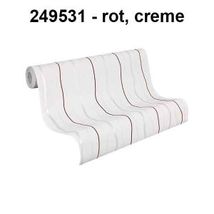 A.S. Création Vliestapete - Streifentapete, Rot, Creme (249531)
