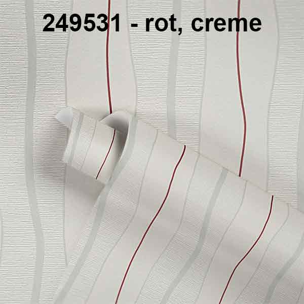 A.S. Création Vliestapete - Streifentapete, Rot, Creme (249531) – Bild 2