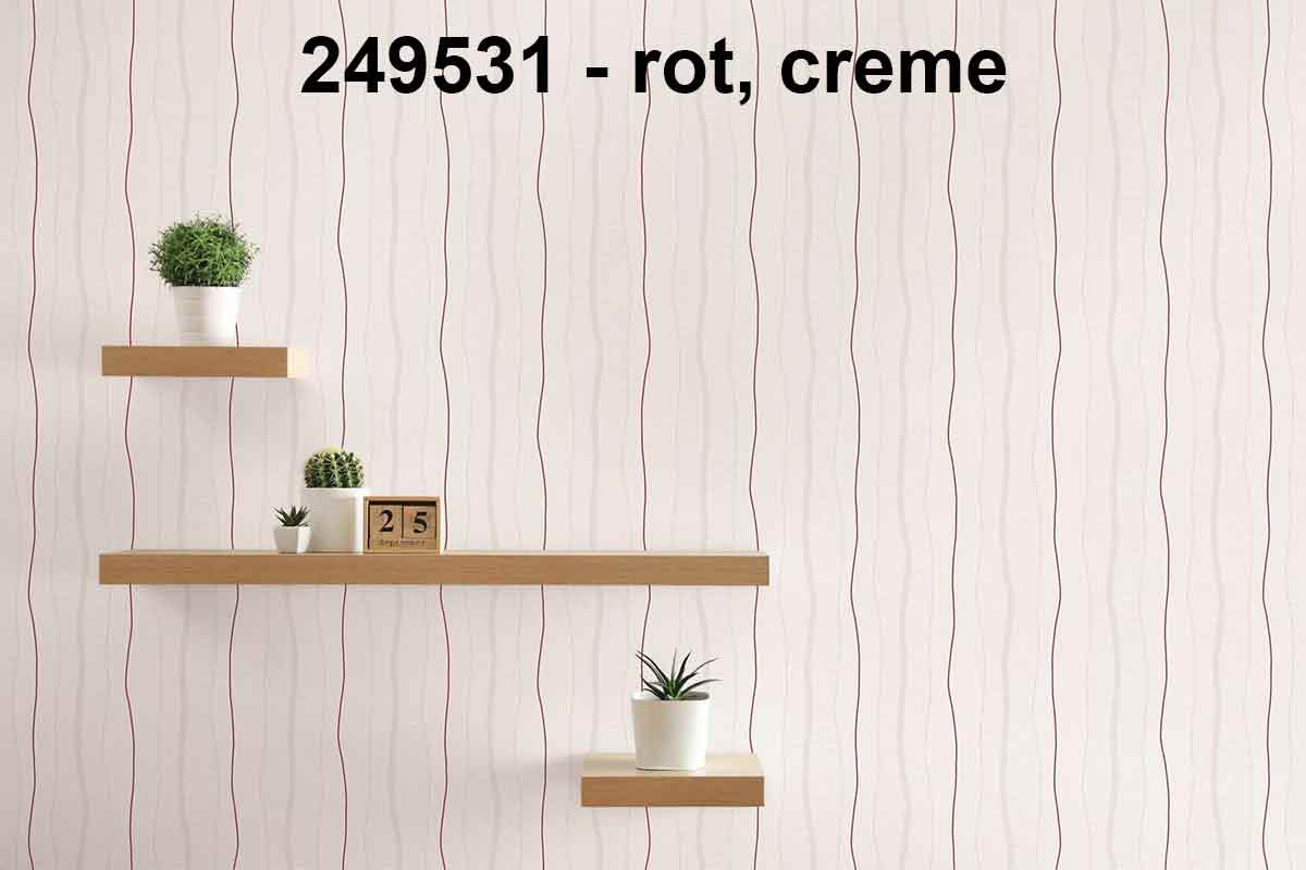 A.S. Création Vliestapete - Streifentapete, Rot, Creme (249531) – Bild 4