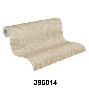 A.S. Création Vliestapete - Blätter-Motiv beige, creme, metallic (395014)
