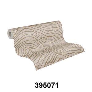 A.S. Création Vliestapete - Wellen-Motiv beige, creme, metallic (395071)