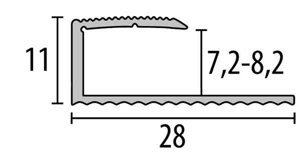 Küberit Einschubprofil 210 – für Beläge von 7,2 – 8,2mm Stärke, 2,7m – Bild 2