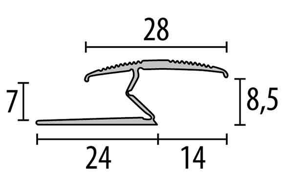 Küberit Einfassprofil 382 - umschlagbar, für Beläge von 3-8,5mm Stärke – Bild 4