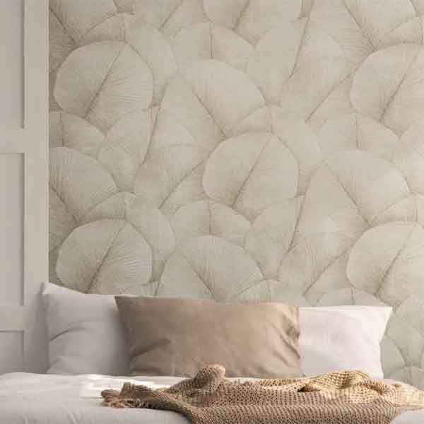 Marburg Vliestapete Blättermuster, Beige (34510) – Bild 3