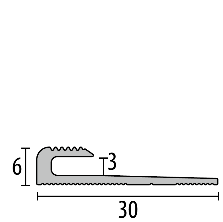 Küberit Einschubprofil 804 - für Beläge bis max. 3mm Stärke – Bild 4