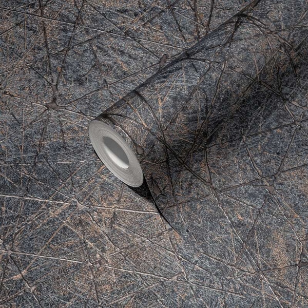 A.S. Création Vliestapete - Mustertapete Grau/Metallic/Schwarz (391775)