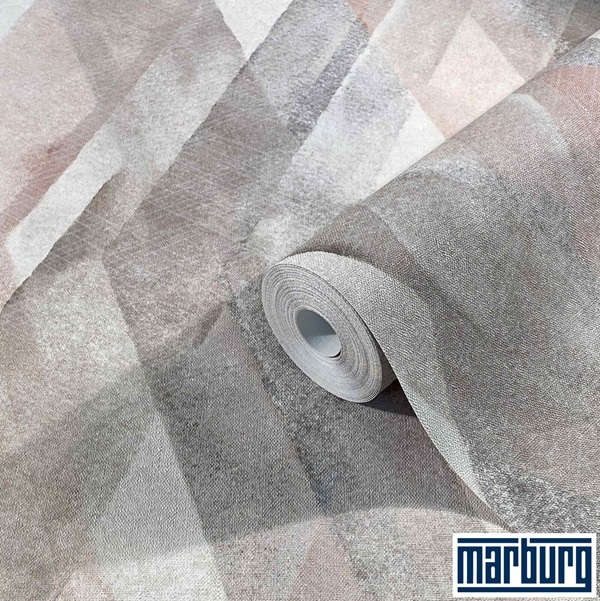 Marburg Vliestapete Geometrisch Silber/Grau/Rosa (32449)