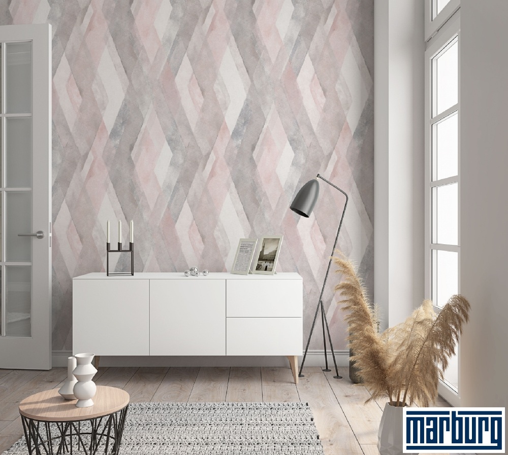 Marburg Vliestapete Geometrisch Silber/Grau/Rosa (32449) – Bild 3